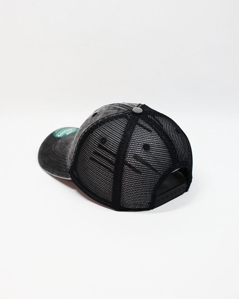 V's BARBERSHOP 3D LOGO TRUCKER HAT - BLACK