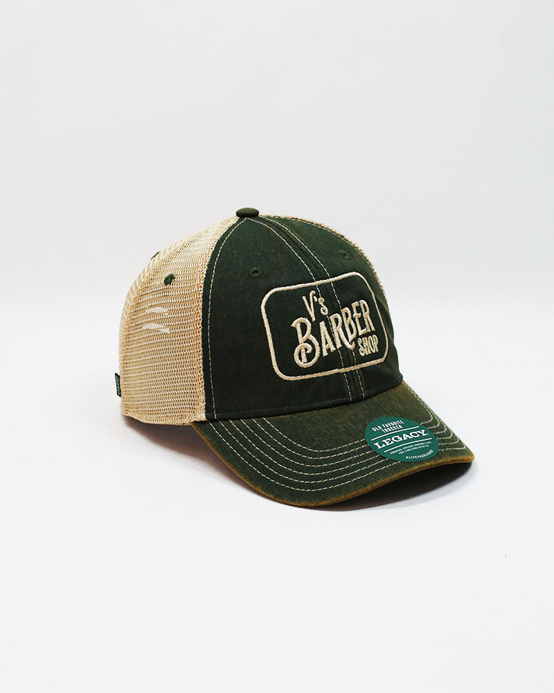 V's Stacked Logo Patch Trucker Hat - Green